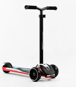 Самокат Best Scooter MAXI знімний алюмінієвий кермо колеса PU зі світлом 70 кг Black and red (105876)