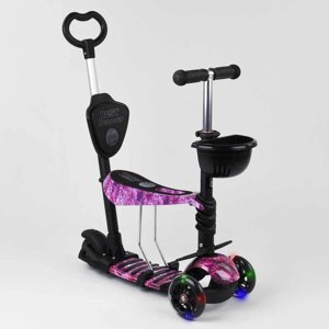 Самокат дитячий 5в1 з PU колесами і підсвічуванням Best Scooter Black/Purple (100058)