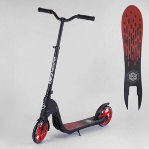 Самокат двоколісний Best Scooter c PU колесами, широким велосипедним кермом, новим затискачем керма Black/Red (98442)