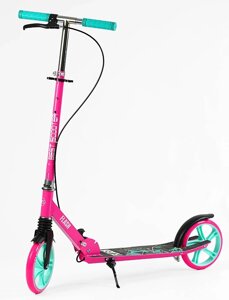 Самокат двоколісний колеса Best Scooter PU 200 мм 1 амортизатор Black and Pink (150265)