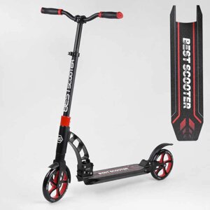 Самокат двоколісний Best Scooter з PU колесами і 2 амортизаторами Black/Red (100072)