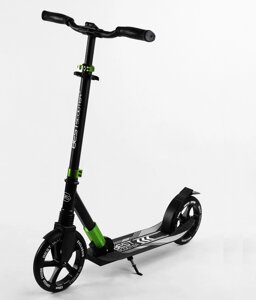 Самокат двоколісний складаний амортизатор Best Scooter колеса PU 100 кг Black and green (105427)