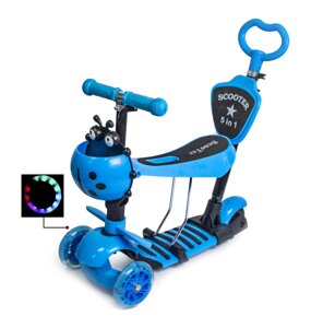 Самокат багатофункціональний Scooter Божа корівка 5in1 Blue (1466627833)