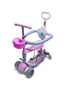 Самокат Scale Sports Smart 5 в 1 PU колеса Pink (932824223)