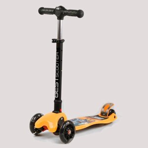 Самокат триколісний Best Scooter MAXI 4 колеса PU зі світлом Multicolor (111645)