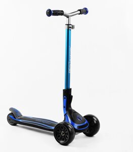 Самокат триколісний Best Scooter MAXI складаний колеса PU зі світлом 70 кг Black and blue (105879)