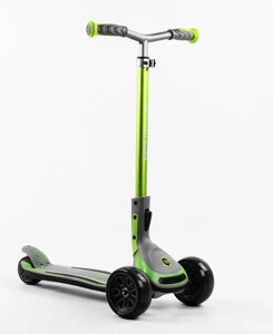 Самокат триколісний Best Scooter MAXI складаний колеса PU зі світлом 70 кг Green and grey (105880)