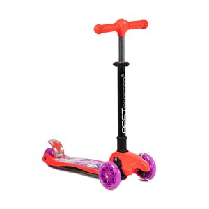 Самокат триколісний Best Scooter MAXI складане кермо з фарою 4 колеса PU зі світлом Multicolor (111636)