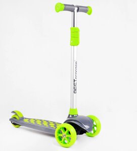 Самокат триколісне світло деки та коліс знімне кермо Best Scooter MAXI 60 кг Green and grey (114441)