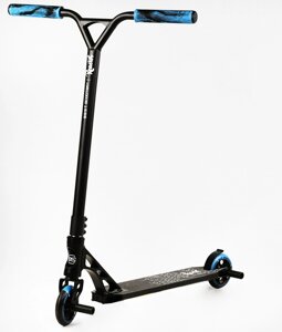 Самокат трюковий пеги алюмінієвий диск і дека колеса Best Scooter Reactor HIC-система PU Black and blue (112770)