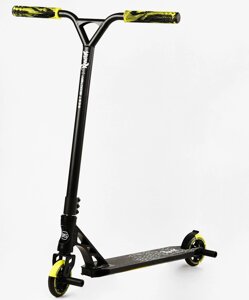 Самокат трюковий пеги алюмінієвий диск і дека колеса Best Scooter Reactor HIC-система PU Black and yellow (112771)