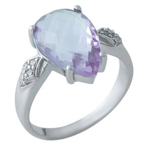 Серебряное кольцо SilverBreeze с натуральным аметистом 4.718ct (1966013) 18.5 размер