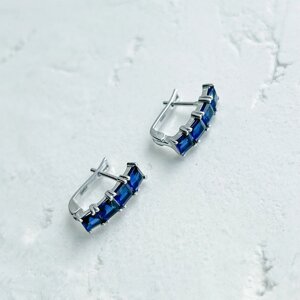 Срібні сережки SilverBreeze з сапфіром nano 2.495ct (2140290)