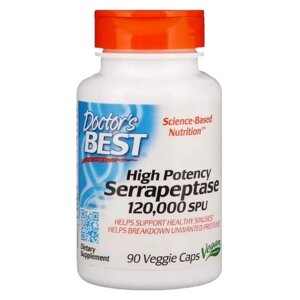 Серрапептаза Doctor's Best High Potency Serrapeptase 120,000 SPU 90 Caps DRB-00231