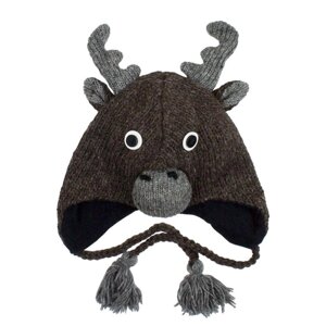 Шапка з вушками дитяча Kathmandu Animals Moose Оne size Сірий (23039)