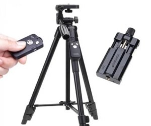 Штатив-трипод універсальний tripod 3388-BT регульований за висотою, з bluetooth-пультом (4418_5841)