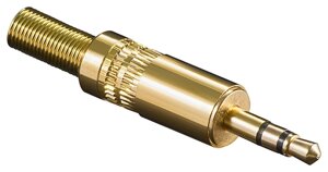 Штекер Delock FreeEnd-Jack 3.5mm 3pin /M конектор під пайку StereoGold золотистий (70.06.5530)