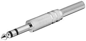 Штекер Goobay FreeEnd-Jack 6.3mm /M конектор Stereo Metal+Protect срібний (75.01.1037)