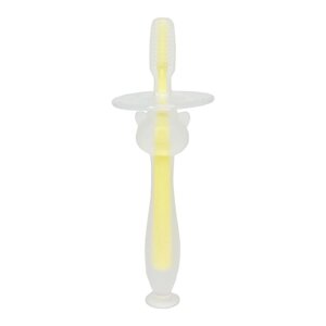 Силіконова зубна щітка Mumlove Mega Zayka MGZ-0707(Yellow) з обмежувачем