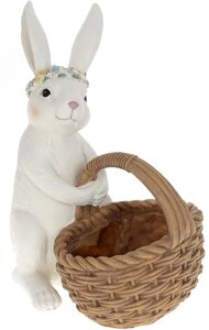 Статуетка Bona Easter Bunny з штучного каменю 22х15.5х26.5 см Різнобарвний (DP186288)