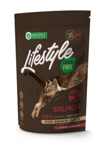 Сухий беззерновий корм для літніх кішок з лососем Nature's Protection Lifestyle Grain Free Salmon Senior Cat 400