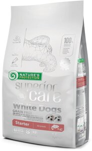 Сухий беззерновий корм для цуценят Nature's Protection Superior Care White Dogs Grain Free Starter All Breeds 1.5 кг