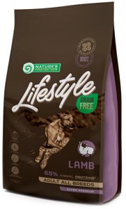 Сухий беззерновий корм для собак Nature's Protection Lifestyle Grain Free Lamb Adult All Breeds з ягням 1.5 кг