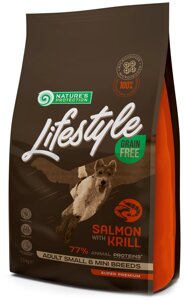 Сухий беззерновий корм для собак Nature's Protection Lifestyle Grain Free Salmon with krill Adult Small and Mini Breeds