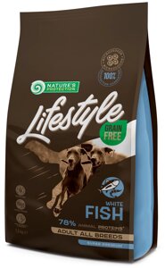 Сухий беззерновий корм для собак Nature's Protection Lifestyle Grain Free White Fish Adult All Breeds із білою рибою 1.5