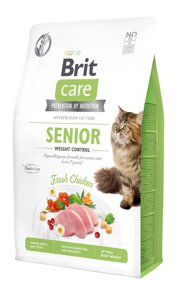 Сухий корм для літніх кішок з надмірною вазі Brit Care Cat GF Senior Weight Control м з куркою 2 кг (8595602540945)