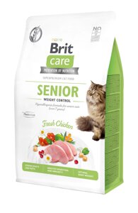 Сухий корм для літніх кішок із надмірною вагою Brit Care Cat GF Senior Weight Control з куркою 0.4 кг (8595602540952)