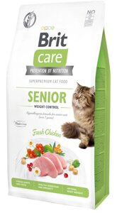 Сухий корм для літніх кішок з надмірною вагою Brit Care Cat GF Senior Weight Control з куркою 7 кг (8595602540938)