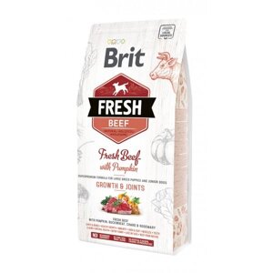 Сухий корм для цуценят і юніорів великих порід собак Brit Fresh Growth & Joints з яловичиною і гарбузом 12 кг