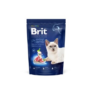 Сухий корм для стерилізованих котів Brit Premium by Nature Cat Sterilized Lamb з ягням 800 г (8595602553082)