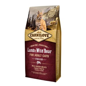 Сухий корм для дорослих стерилізованих кішок Carnilove Lamb & Wild Boar Sterilised 6 кг (8595602512300)