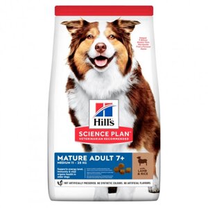 Сухий корм Hills SP Mature Adult 7+ Medium Lamb & Rice з ягням для літніх собак середніх порід 2.5 кг (052742025278)