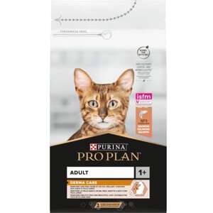 Сухий повнораційний корм для дорослих кішок із чутливою шкірою Purina Pro Plan DERMA CARE Adult із лососем 10 кг