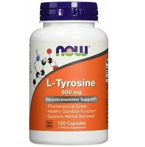 Тірозін NOW Foods L-Tyrosine 500 mg 120 Caps