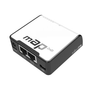 Точка доступу Mikrotik mAP2nD (RBmAP2nD) (N300, 2xFE, 1x micro USB, 1,2 dBi, PoE)