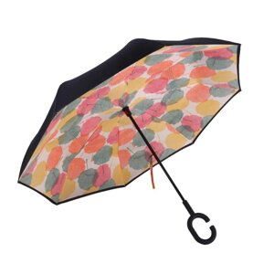 Розумна парасолька Lesko Up-Brella Кленовий лист Чорний (2907-10000)