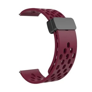 Універсальний ремінець із магнітною застібкою Universal 20 mm Silicone Samsung/Amazfit/Huawei Wine Red