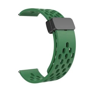 Універсальний ремінець із магнітною застібкою Universal 22 mm Silicone Samsung/Amazfit/Huawei Pine Green