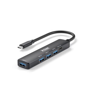 USB-хаб XON smarthub 5 в 1 type-с 4xusb3.0 + type-C чорний (UHCHP055300B 5122)