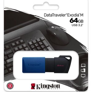 USB-накопичувач Kingston DT Exodia M 64Gb USB Flash Drive 3.2 64 Гб Black / Blue