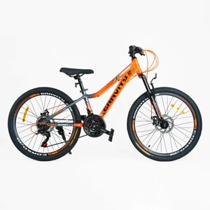 Велосипед спортивний 24" Corso GRAVITY Shimano 21 швидкість Orange (147753)