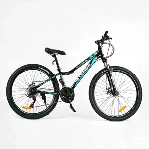 Велосипед спортивний 26" Corso INTENSE SAIGUAN 21 швидкість Black and blue (137777)