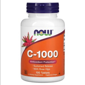 Вітамін C NOW Foods Vitamin C-1000 with Rose Hips SR 100 Tabs