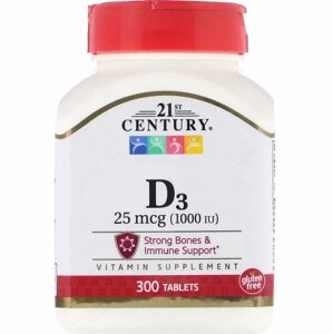 Вітамін D 21st Century Vitamin D3 1000 IU 300 Tabs