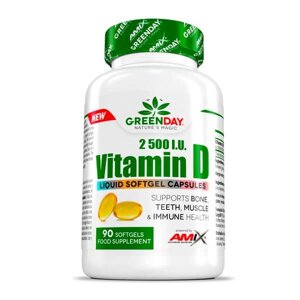 Вітамін D для спорту Amix Nutrition GreenDay Vitamin D3 2500 IU 90 Softgels