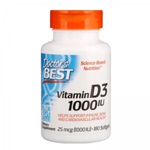 Вітамін D Doctor's Best Vitamin D3 1000 IU 180 Softgels